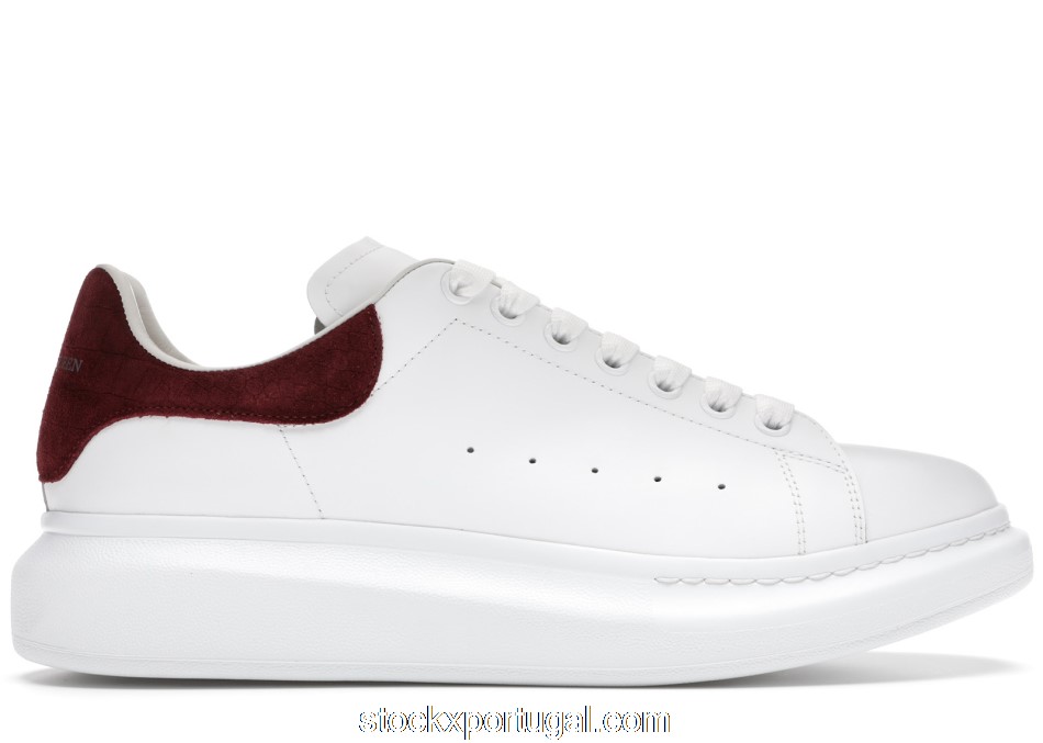 Outlet Alexander McQueen Oversized Burgundy Croc Suede 625162WHZ4K9088