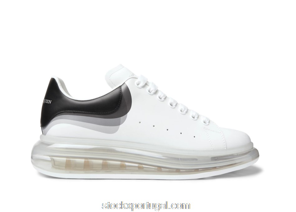Outlet Alexander McQueen Oversized Clear Sole 3D Print White Black 604233WHX999061