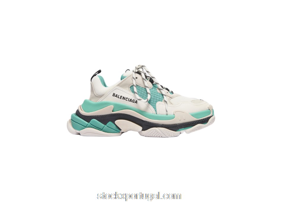 Outlet Balencaiga Triple S White Grey Turquoise (W) 524039W09OH3005