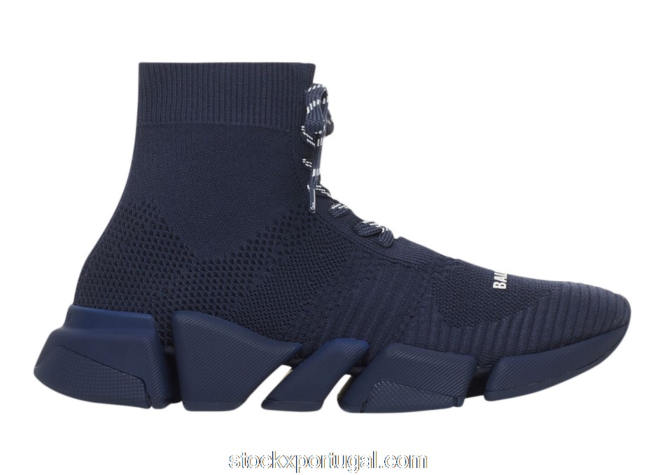 Outlet Balenciaga 2.0 Lace Up Recycled Dark Blue 617258W2DB14909