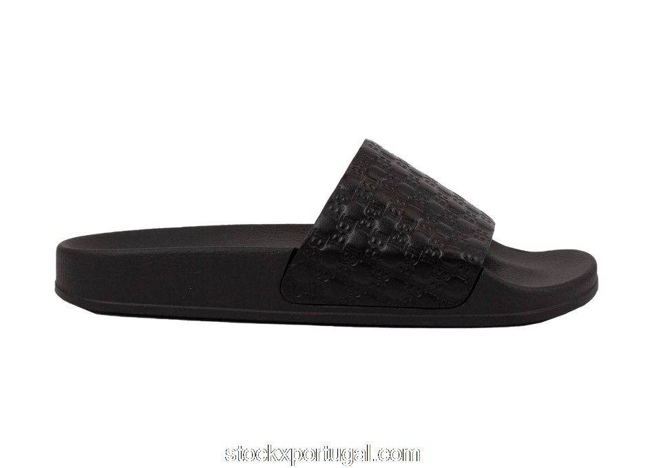 Outlet Balmain Calypso Embossed Slide Black SN3C169LSMB BLK