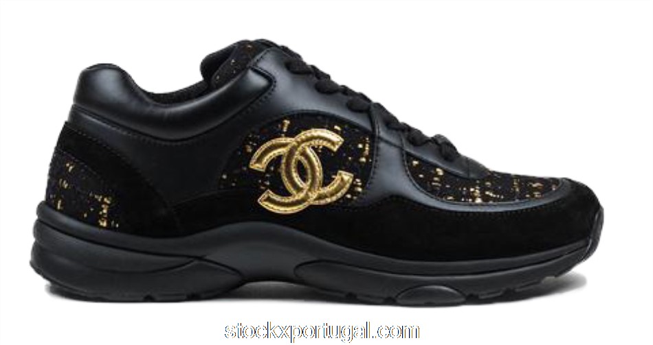 Outlet Chanel Low Top Trainer CC Suede Tweed