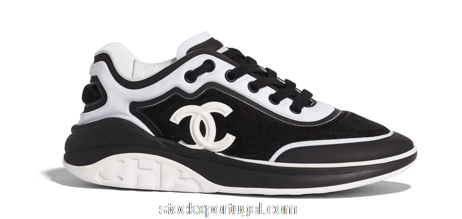 Outlet Chanel Mesh Lycra Black White