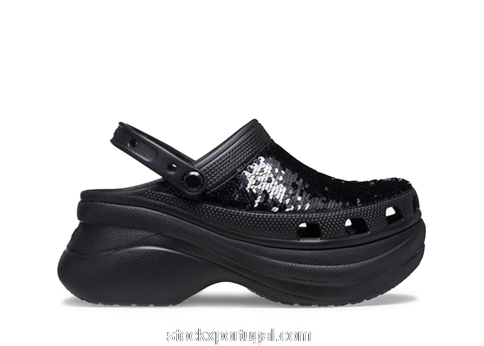 Outlet Crocs Classic Bae Clog Sequin Black