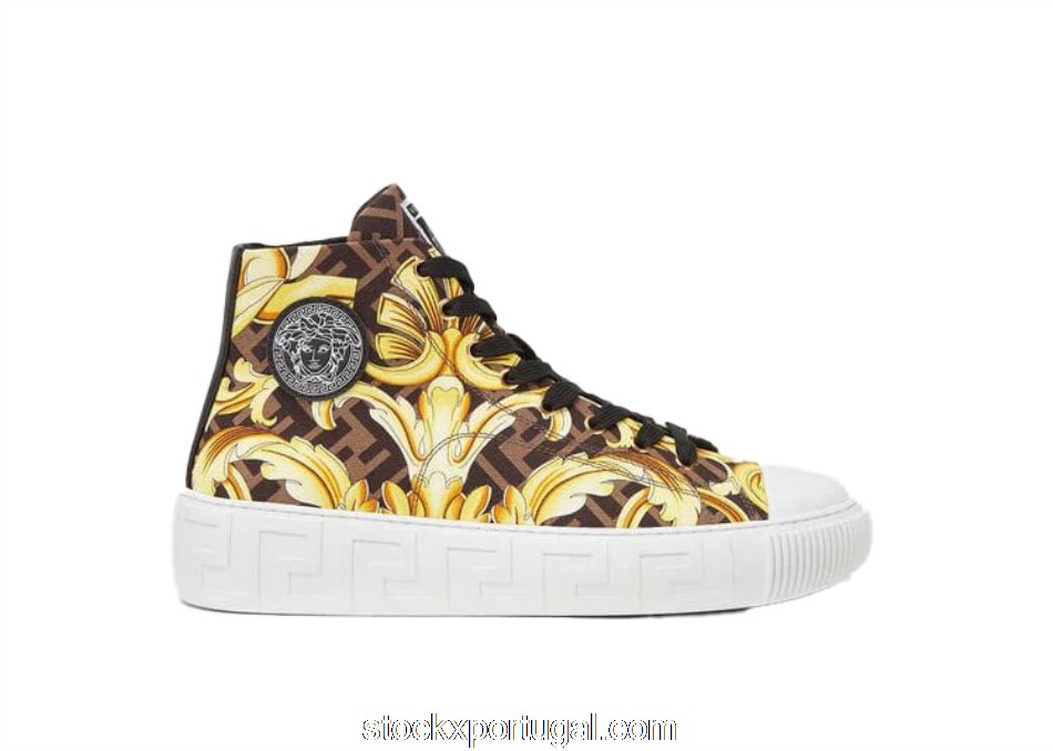 Outlet Fendi Fendace Gold Baroque Greca High Top DSU8403-1A04190_5X00V