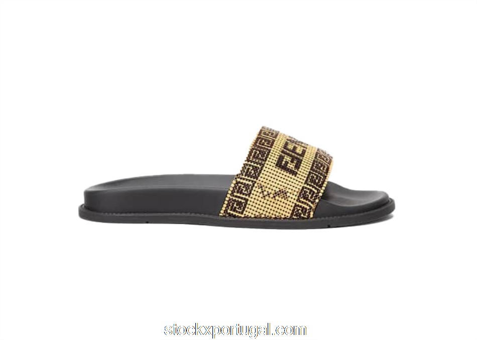 Outlet Fendi Fendace Logo Metal Mesh Sliders 1006681-1A04646_2B130 / 7X1529AI21F0A1F