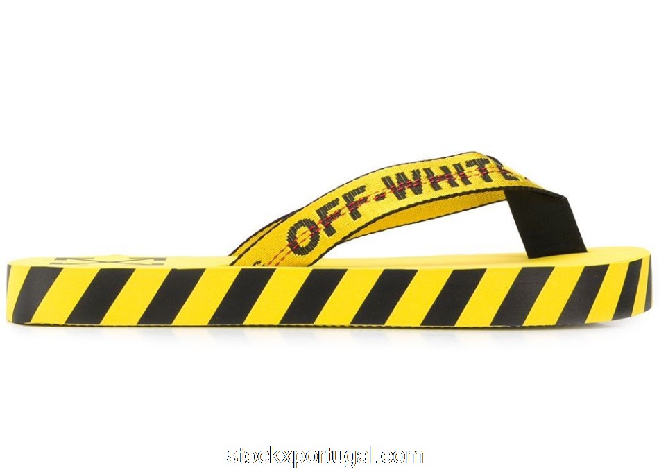 Outlet Off-White Flip Flops Yellow OMIA131S20D270206000