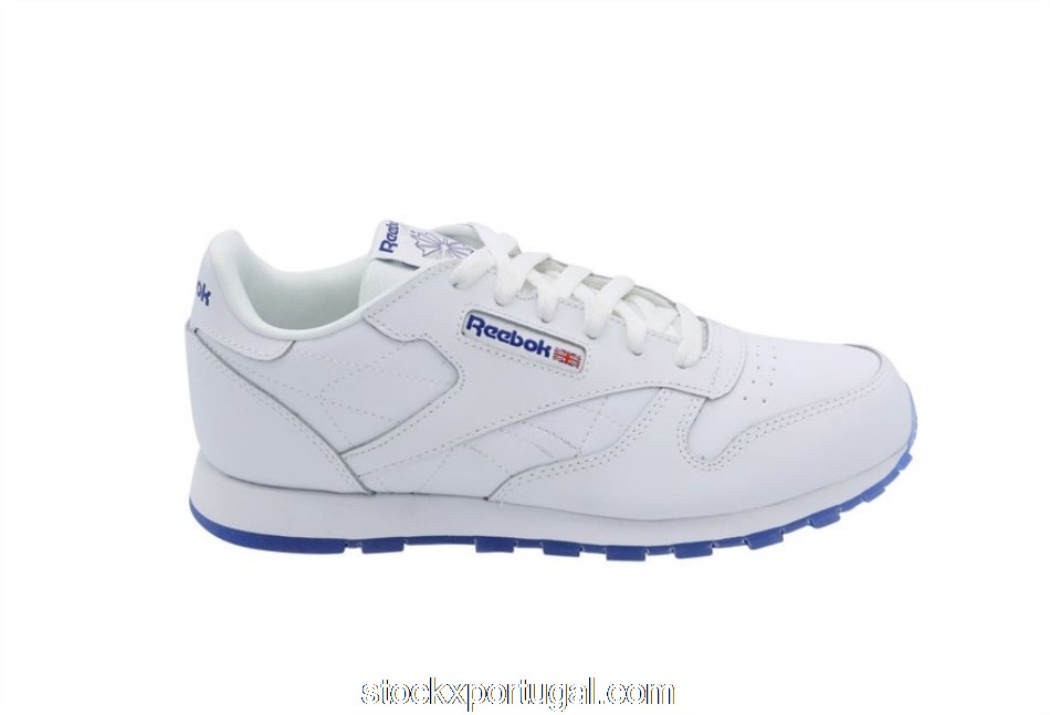 Outlet Reebok CL Leather Ice White Royal (GS) CN7334