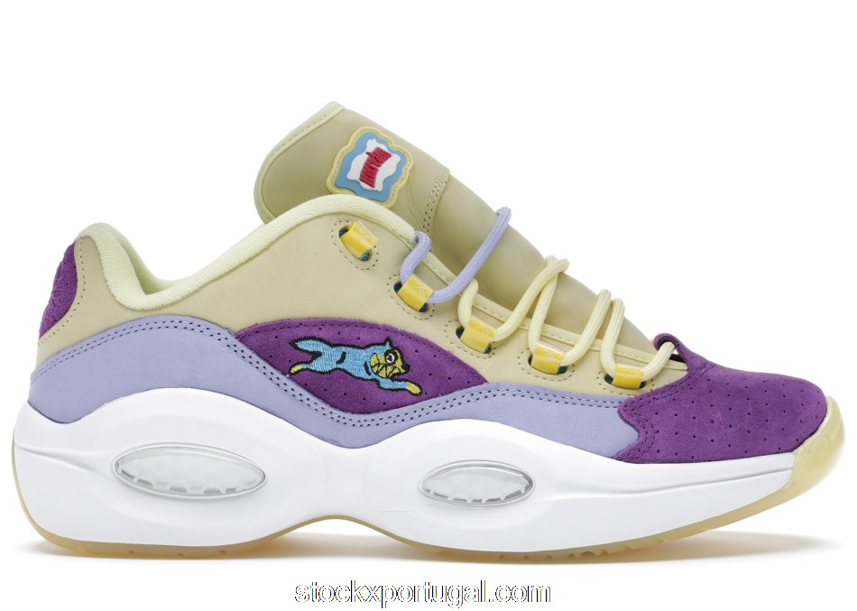 Outlet Reebok Question Low BBC Ice Cream Running Dog Yellow Purple G55351