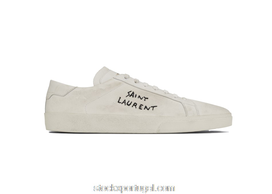 Outlet Saint Laurent Court Classic SL/06 White Worn 471827GUP109113