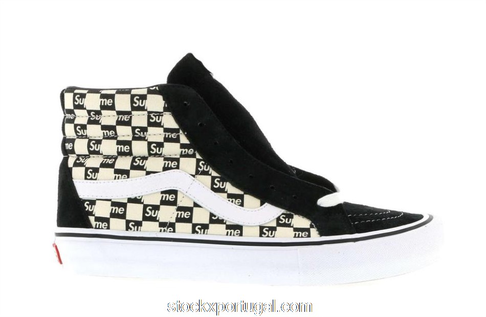 Outlet Vans Sk8-Hi Supreme Black Checker Logo