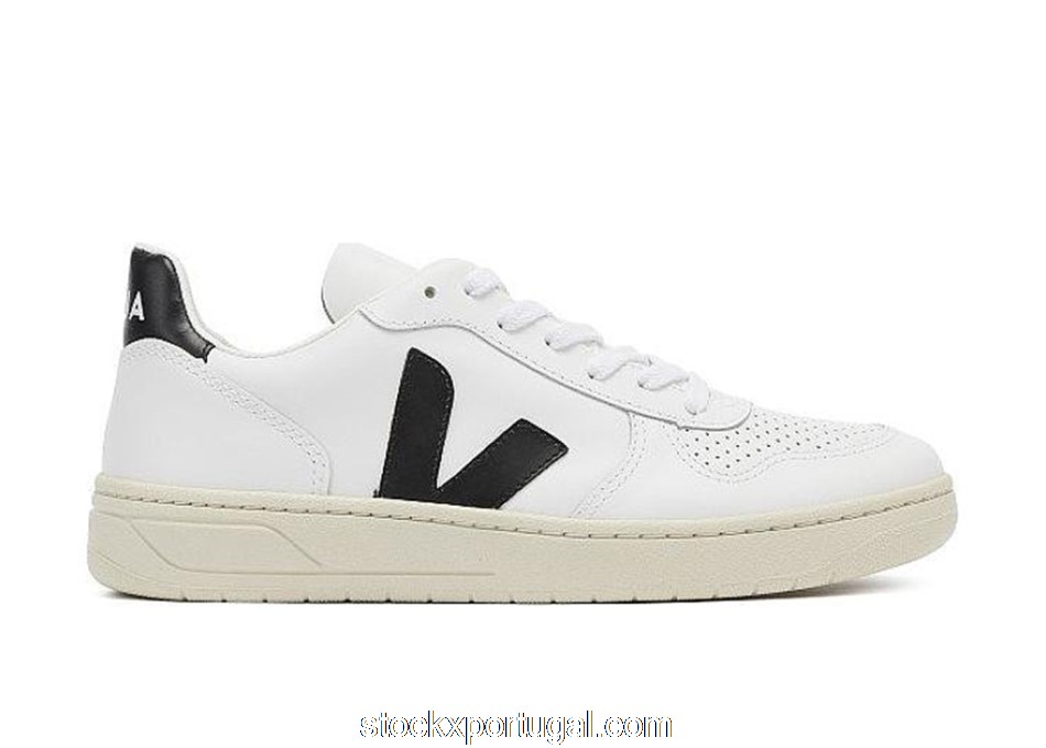 Outlet Veja V-10 Leather White Black VX020005
