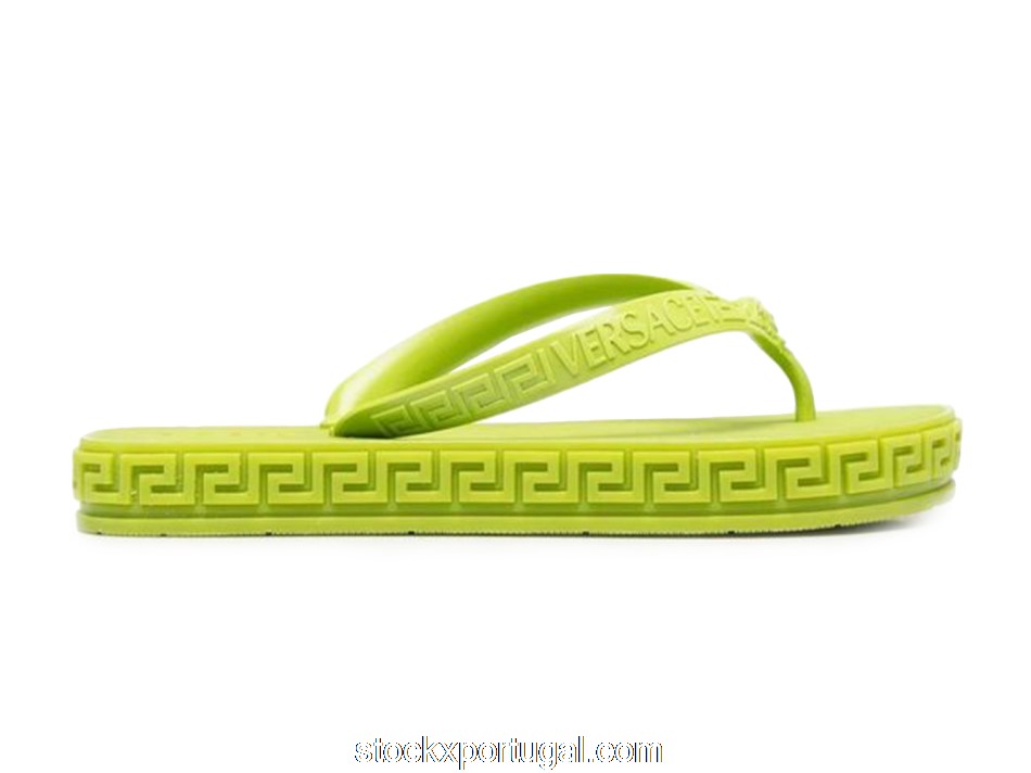 Outlet Versace Greca Flip Flops Lime Green (W) 1003737-1A02753_1G670