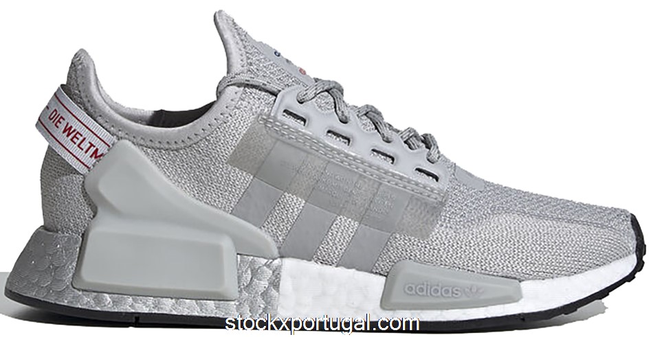 Outlet adidas NMD V2 Grey Two Silver Metallic (Youth) FW8049
