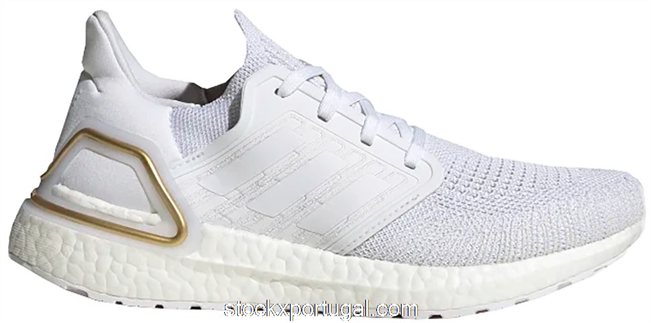 Outlet adidas Ultra Boost 20 Cloud White Gold Metallic Heel (W) FV8351